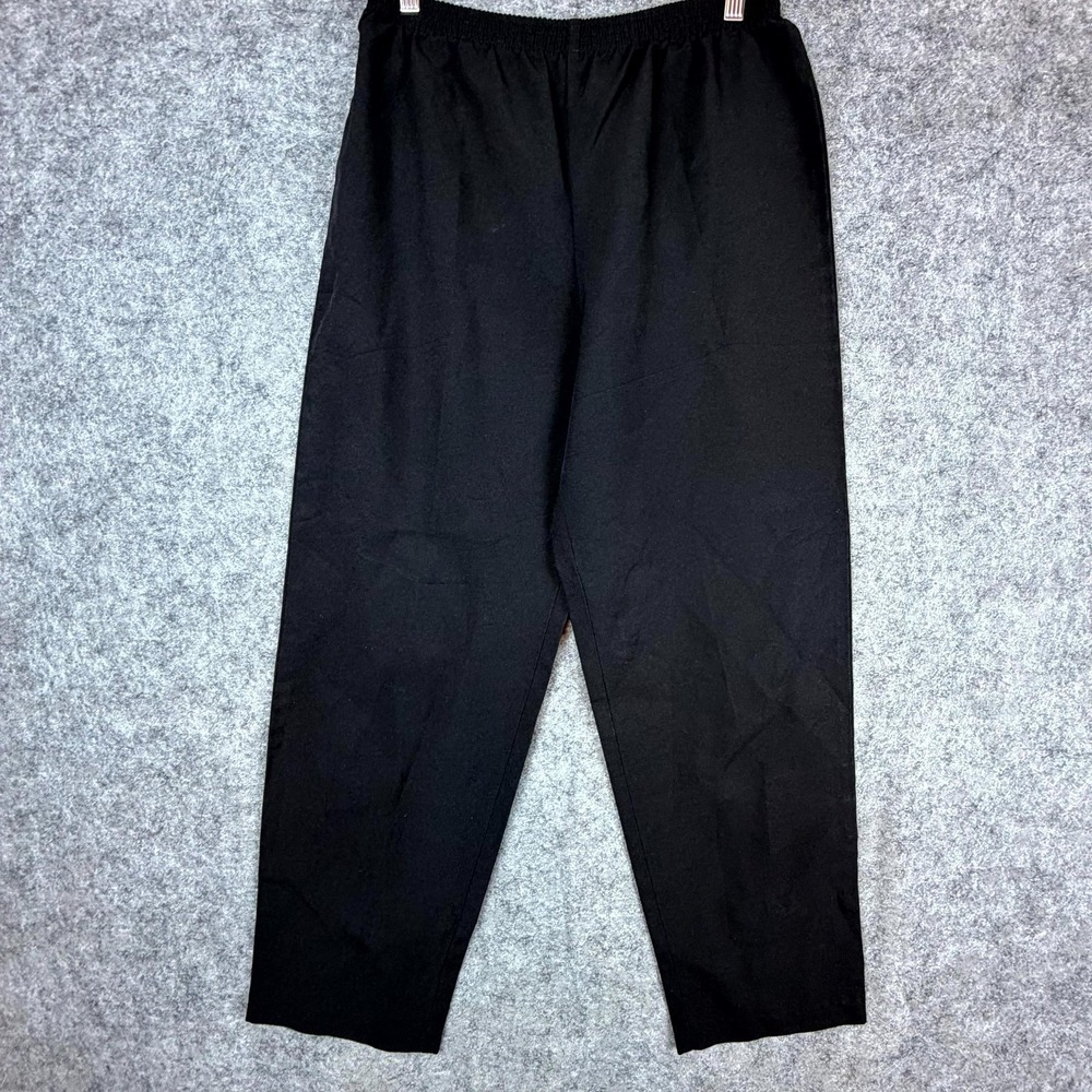 Vintage Bend Over Grandma Pants Womens 27 Black Elastic Waist Straight Leg